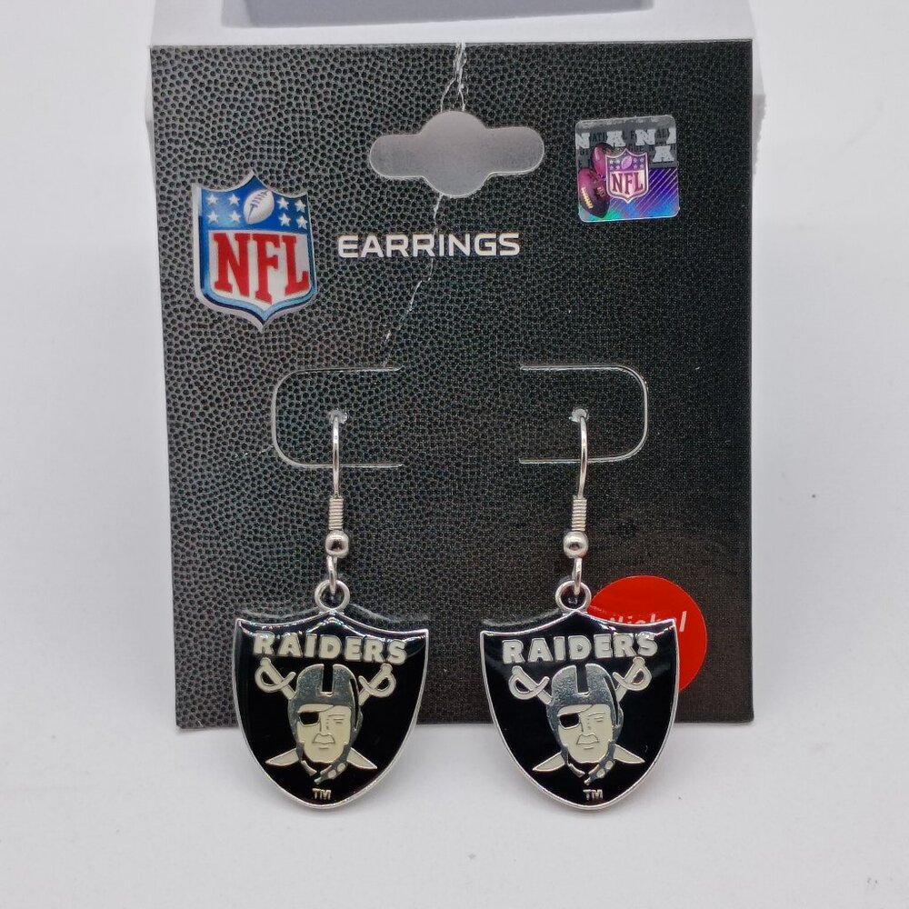 Team Logo Shield Earrings  Las Vegas Raiders